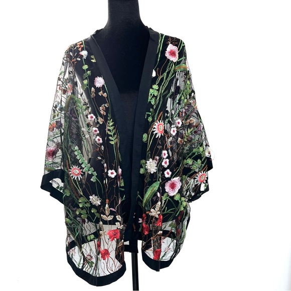 Cost Plus World Market Other - Kimono, botanical embroidery, beautiful detail. One size, new with tag.